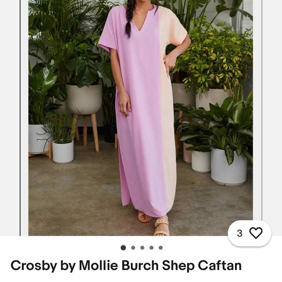 Crosby by Mollie Burch Shep Caftan in Pink and Cream - Picture 1 of 4